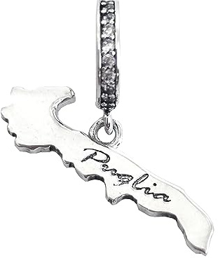 Charme région des Pouilles Italie souvenir pendentif pendentif en argent 925 - Les Folies pour Pandora, Argent sterling, Zircone cubique