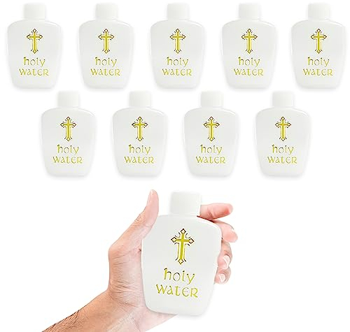 BolianOvi 10 botellas de agua bendita para agua bendita, 60 ml, botella de plástico para agua bendita