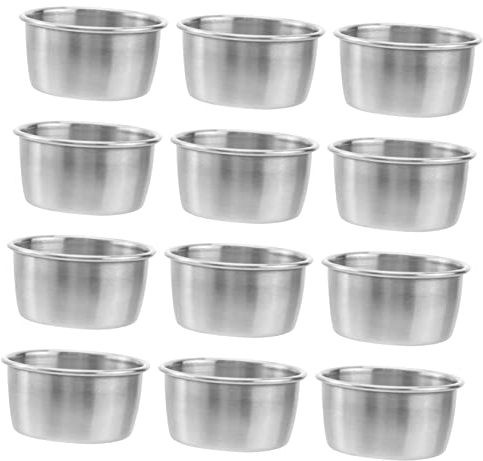 BESTonZON 12pièces Lot De Coupelles à Sauce Acier Inoxydable Petites Coupelles Pour Sauce Tomate Épicée Ramequins De Trempette Résistants Pour Restaurant Maison Et Fête