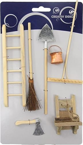 FADEDA 7 tarjetas de accesorios para el hogar/altura: 14 cm/pintadas a mano/figuras de belén fieles - decoración de mesa de Navidad cuna accesorios