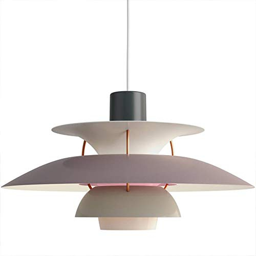 LED Pendelleuchte Esstisch, Nordische Hängelampe,Designer Kronleuchter Mit Grau Farbverlauf, Aluminium Pendelleuchten, Höhenverstellbar Restaurant Wohnzimmer Cafe Decken-Pendellampe,E27,Φ50cm