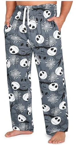 Disney Pantalon de Pyjama Homme Bas de Pyjama Doux Avec Poches Vêtement de Nuit et Détente Coton Cadeau Homme et Ado (L, Multi Jack)
