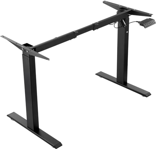 VEVOR Struttura per Scrivania in Piedi, Altezza Regolabile 70-117 cm Lunghezza 90-135 cm Gambe Elettriche per Scrivania per computer, Base Ergonomica per Stazione Lavoro per Casa Solo Cornice, Nera