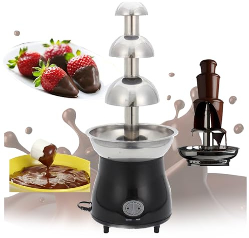 Fontaines de chocolat électriques à 3 niveaux, machine à fondre la fondue au chocolat/acier inoxydable, assemblage / fonctionnement rapide, stockage automatique de la chaleur, une taille