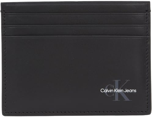Calvin Klein Herren Kartenetui aus Leder, Schwarz (NA Black), Einheitsgröße