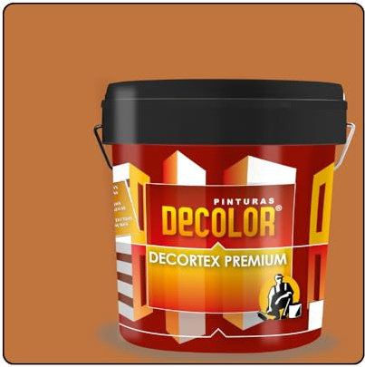 PINTURAS DECOLOR DECORTEX LISO PREMIUM - Pintura revestimiento impermeabilizante para fachadas. (4 litros). GAMUZA