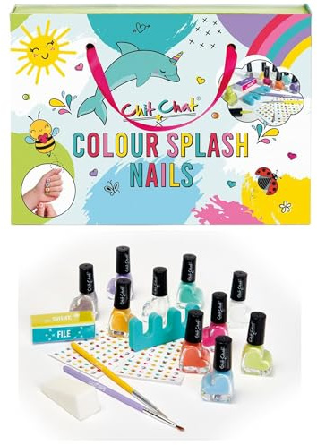 Nail Art Set For Kids Nail Polish Painting Manicure Home Makeover Pedicure Kit For Children Colour Splash