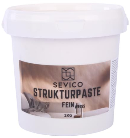Strukturpaste Weiß 2 kg – Fein Spachtelmasse für Acrylmalerei, kreative Texturen und einzigartige Oberflächen für Künstler Spachtelmasse SEVICO