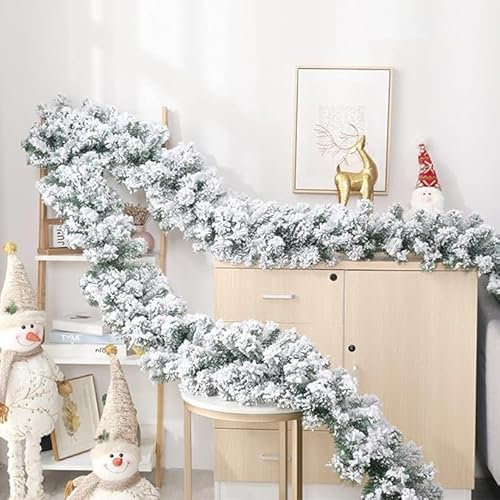 Christmas Artificial Thick Snowy Garland 2.7M Stair/Mantel Christmas Decoration - 7908