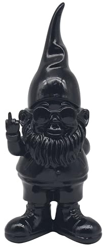 Lesser & Pavey Gnomes Home Decor Figurines & Ornaments For Home & Office | Decorative Home Accessories Statues For Indoor & Outdoor | Lovely Gifts for Women & Men Swearing Black 27 Cm | Display Ready Ornament, Tabletop Accent, Ideal for Home and Office Decor, Perfect Novelty Gift