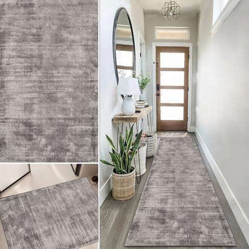 Lanmuvo Teppich Läufer 40x200cm rutschfest Küchen Teppich, Waschbar Teppichläufer Flurteppich Flur Küchenläufer für Korridor, Modern Vintage Teppichläufer für Wohnzimmer, Küche, Anpassbar