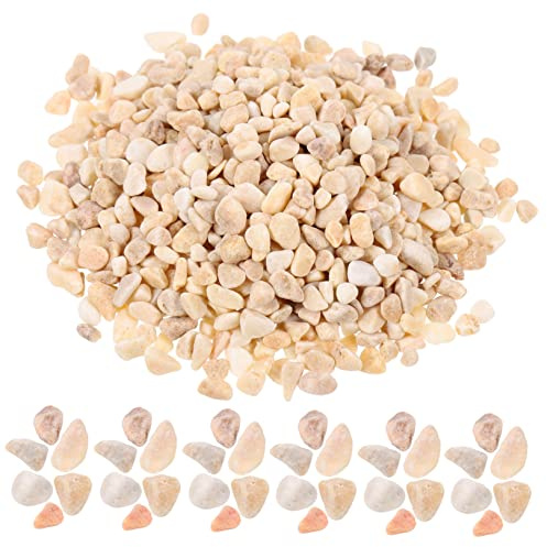 FONDOTIN Microlandscape Stones Miniature Rock Pebbles 5-10mm Natural Yellow Sand Table Scenery Basing Decoration 60g Pack for Diorama Garden Aquarium Landscaping