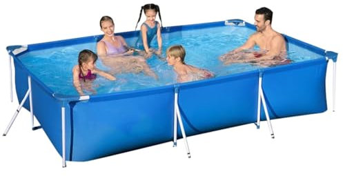 Easnuroz Piscines À Cadre Piscine Métallique Rectangulaire 221-300cm Piscine Hors Sol Rectangulaire Piscine Adulte for Étudiants Piscine Hors Sol for Jardin Intérieur Et Extérieur Facile À Assembler(3