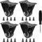QOPAHI Lot de 4 roulettes fixes de 50 mm en caoutchouc silencieux, robustes pour meubles, chariots, armoires, déménagement, capacité de charge de 45 kg chacune (noir)