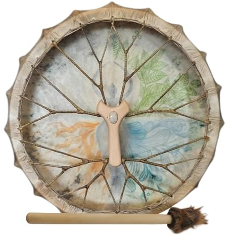 Tamburo musicale spirituale: la decorazione musicale per balconi, grandi davanzali, cortili, prati e cortili, tamburi sciamanici siberiani | Grancassa fatta a mano, tamburo siberiano mus