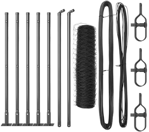 vidaXL Fence Post Grey 10 x 0.5 m (50 mm mesh) Steel and PVC, Garden and Terrace, Durable Steel Fence, Modern Outdoor Fencing Panels, Security Posts, Residential Barrier Enclosure