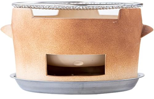 Holzkohleofen aus Ton zum Grillen im Freien – Vintage Keramik Grillwerkzeug für 2-5 Personen, ideal für Camping und Hinterhofkochen
