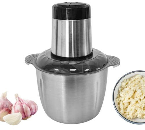 Tritacarne,Frullatore di Carne Tritatore di Cibo | 2L Acciaio Inossidabile Compatto Multifunzionale Robot da Cucina per Tritare Cipolle Preparazione Pasti Burgers Cottura Domestica Triturazione e Altr