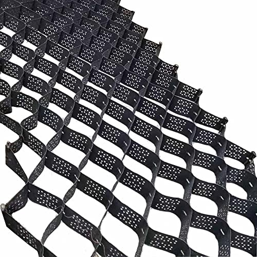 SAFWELAU Dalles Grille Géo Perméable Gazon Dalle Stabilisatrice 10 cm D'épaisseur Stabilisateur Gravier pour La Pente, À Toute Épreuve Évolutif Polyéthylène Grille De Gravier