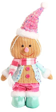 Fruusv Peluche de pan de jengibre - Doudou Navidad en forma de | suave para niñas niños