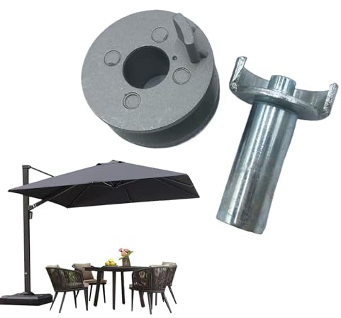 Renchey Anneau pour Trou de Parasol de Table de Terrasse, Pièces de Rechange pour Support de Parasol, Adaptateur de Manchon Accessoires pour Base Support d'Ombrage Extérieur Plage Piscine