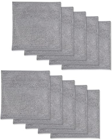 HUVZOR 10 Stück Spülschwamm -Stahlwolle Spüllappen Schwamm für Küche Reinigungstücher und Stahlschwamm Lappen, Edelstahl Reinigungstücher, spüllappen waschbar Für Küchentuch