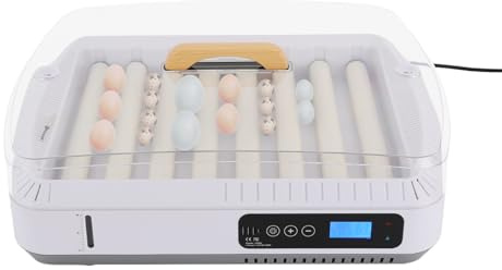 Brutapparat für Bruteier Automatischer Brutapparat 35 Eier Mit Automatischem Wenden Temperaturkontrolle Für Hühner Enten Gänse 44.5x36x15.5cm 65W Weiß