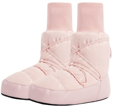 Hixingo Botas Calentamiento Ballet, 31-43 Zapatillas de Ballet Mujer Invierno Cálidas Botas de Calentamiento Ballet Gomas de Sujeción para Práctica de Baile (S,784 Rosa)