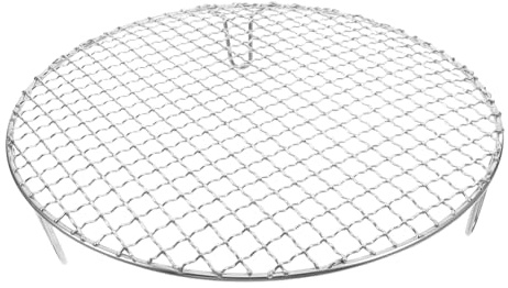 jojofuny Stainless Steel Round Barbecue Rack with Legs Charcoal Grill Grate for Indoor Baking Even Heat Distribution and Easy Cleaning Multi-purpose Cooking Steaming Cooling