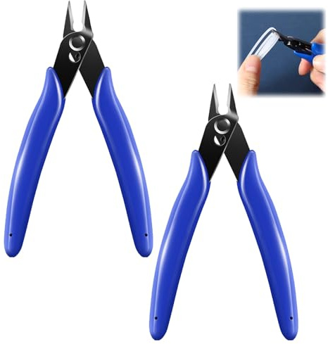 Lot de 2 Pinces Coupantes Diagonales Précises - Pince à Couper pour Câbles, Bijoux et Travaux Manuels - Outil Multifonctionnel en Acier au Manganèse pour Électronique et Artisanat