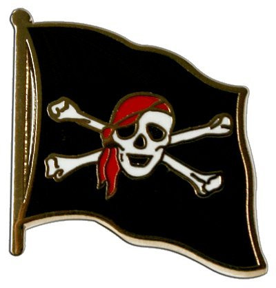 Flaggenfritze Flaggen-Pin/Anstecker Pirat mit Kopftuch vergoldet