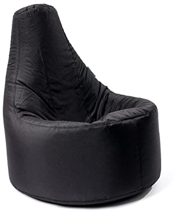MaxiBean Bean Bag Chair Gaming indoor Outdoor Weather Resistant - Perfect for Home, Garden, Living Room Lounge - Adult, teenager Big Recliner BeanBag Chairs with Filling Beans Included - Black