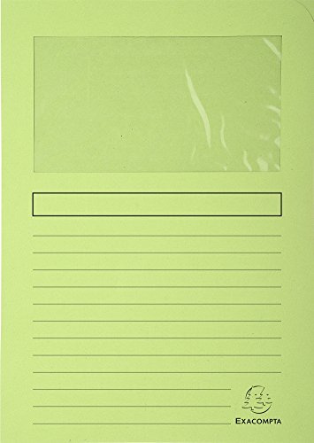 Exacompta 100 Fenstermappen ohne Plastik Super hellgrün