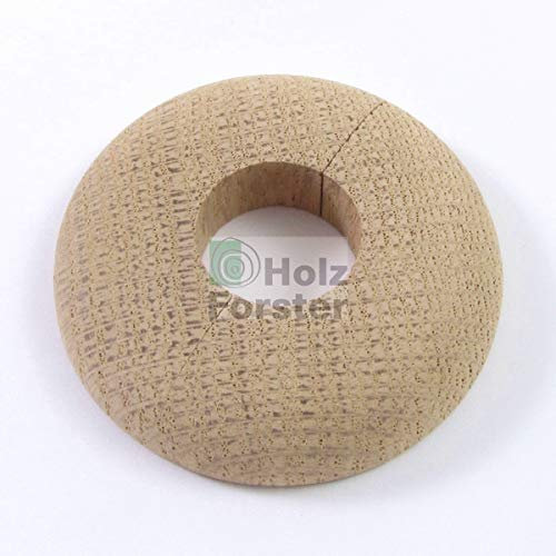PARKETTFREUND Massivholz Heizungsrohrrosetten, Eiche unbehandelt, 18mm