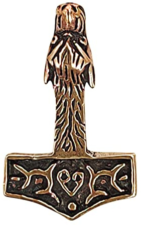 Kiss of Leather Colgante de martillo de Thor con cabeza de lobo de bronce n.º 74