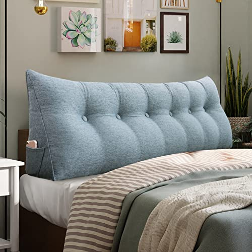 VERCART - Almohada de cuña para cama, cojín de respaldo para el sofá, cojín lumbar de apoyo para la espalda, almohadón blando ergonómico, para leer o ver la tele, mehrfarbig3, 180 cm