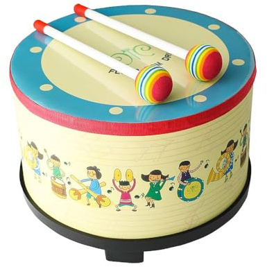 Floor Tom Drum 10 inch Gathering Club Carnival Colorful Percussion Instrument with 2 Mallets Music Drum for Child Special Christmas Birthday Gift(10 inch)