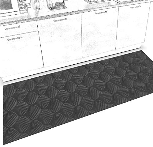 ANRO Läufer Teppich Küchenläufer Weich rutschfest anpassbar Velour Baker Grau 65x120cm Viele Größen/Muster