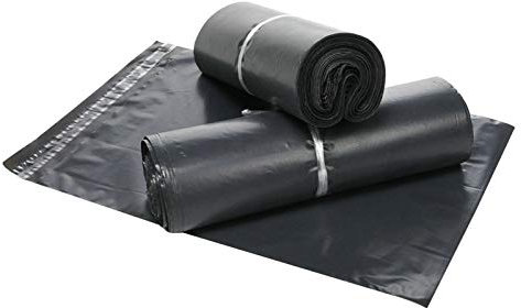 100 Stück Versandtaschen mit selbstklebendem Verschluss aus Kunststoff, schwarz, 100 Stück 20 x 30 cm