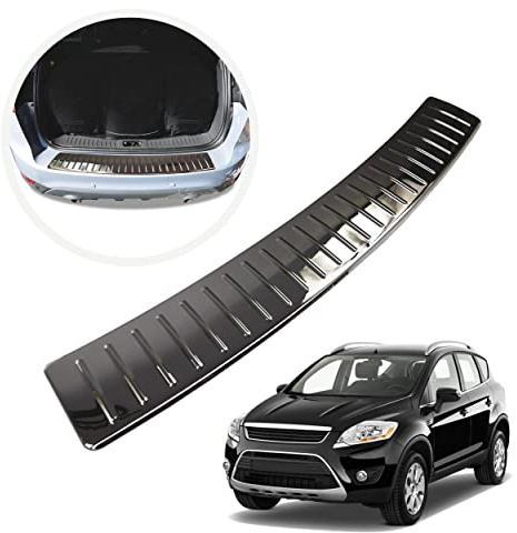 CHROMEMASTER | Ladekantenschutz Stoßstangenschutz | Kompatibel mit Ford Kuga 2008-2012; Polierter Edelstahl, Dunkelchrom; Unsere Lackschutzleiste Sichert den Heckstoßfänger vor Kratzern
