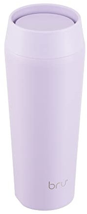 bru Travel - Insulated Coffee Cup Travel Mug for Hot Drinks, Leakproof, Ceramic Lined (460ml, Purple Dream)