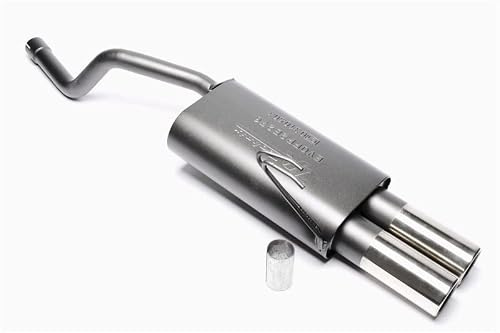 Sportendschalldämpfer Sportauspuff Endschalldämpfer Stahl 2x76mm rund gebördelt mit ABE für Typ 188 - Eintragungsfrei - 1034167