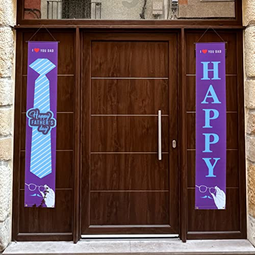 PRETYZOOM Vatertagsbanner – 1 Paar Hängedeko Polyester Wimpelkette „happy Fathers Day“ Party-layout-requisite Familiendeko Für Feiern