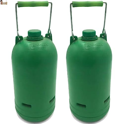 BricoLoco.com PACK 2 Garrafas térmica de 5 litros para agua, café o cualquier líquido, fría o caliente. Bidón termo con asa metálica y tapón roscado. (2, 5 litros)