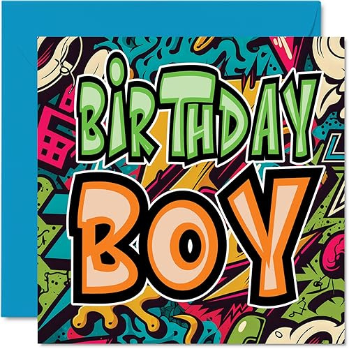 Stuff4 Lustige Geburtstagskarte für Männer, Jungen | Ihn, Steet Art Graffiti, Junge, Happy Birthday Karte für Vater, Bruder, Sohn, Onkel, Neffe, Bestie, Arbeitskollegen