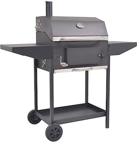 BBQ Holzkohle Smoker mit Bodenablage Schwarz, Artikelfarbe: Schwarz