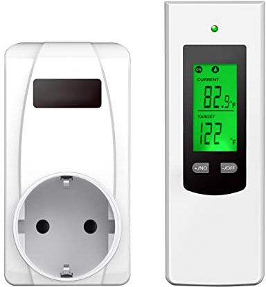 Kabellose Steckdosen Thermostat, Digitaler Temperaturregler, Temperaturschalter Steckdose, Umwandelbare Kühl- und Heizmodi, Steuereinheit für Heiz- & Klimagerät, Haushalts-Thermostatsteckdose