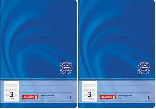 Brunnen Schulheft A4 Vivendi Lineatur 3, ohne Rand, 32 Blatt (Packung mit 2)