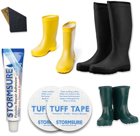 Stormsure Gummistiefel Reparaturset - Klar - Industrie Wellie Kleber, Sohlenreparatur, Fersenreparatur, Stiefelreparatur - PU-Kleber, wasserdicht, permanent, langlebig, flexibel, farblos