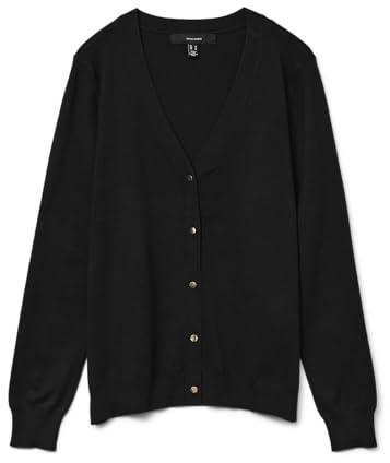 VERO MODA VMSILJE LS V-hals cardigan GA NOOS, svart, L